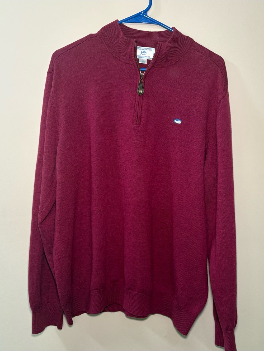Southern Tide Men's Quarter-Zip Sweater - Burgundy